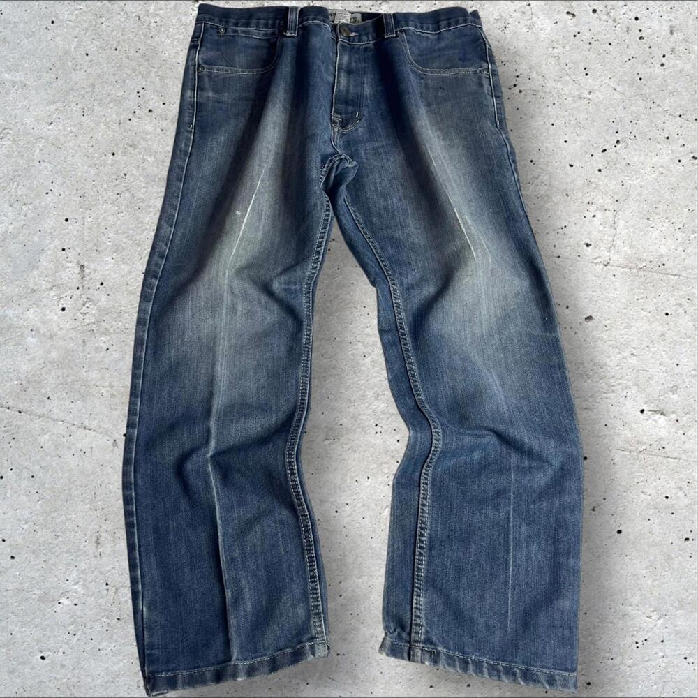 Paper Denim & Cloth Alt Grunge Baggy Embroidered‎ Straight Jeans Size 36x30